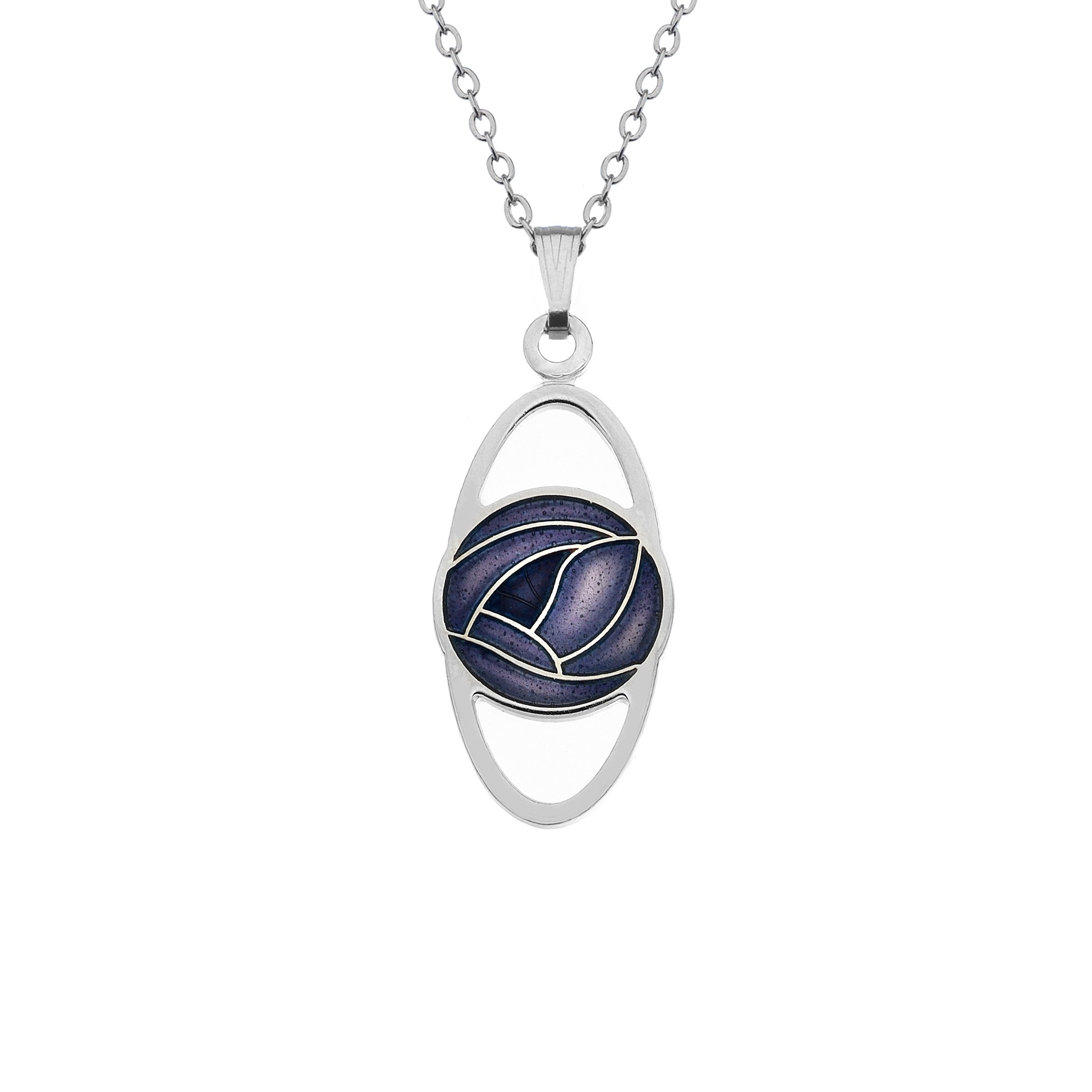 Purple Classic Rose Necklace